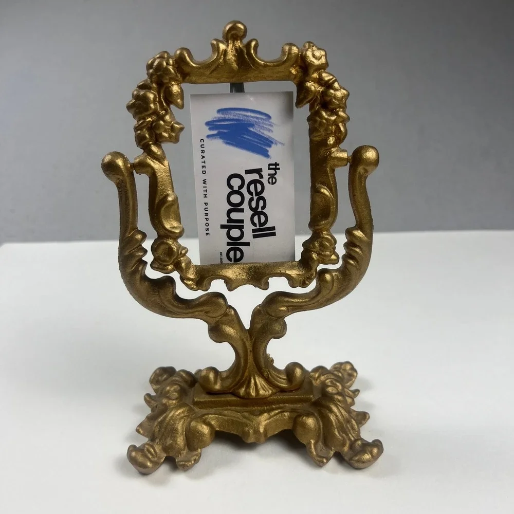 Iron Art JM62 Swivel Picture Frame Gold Ornate Rococo Vintage Decor Antique Vibe